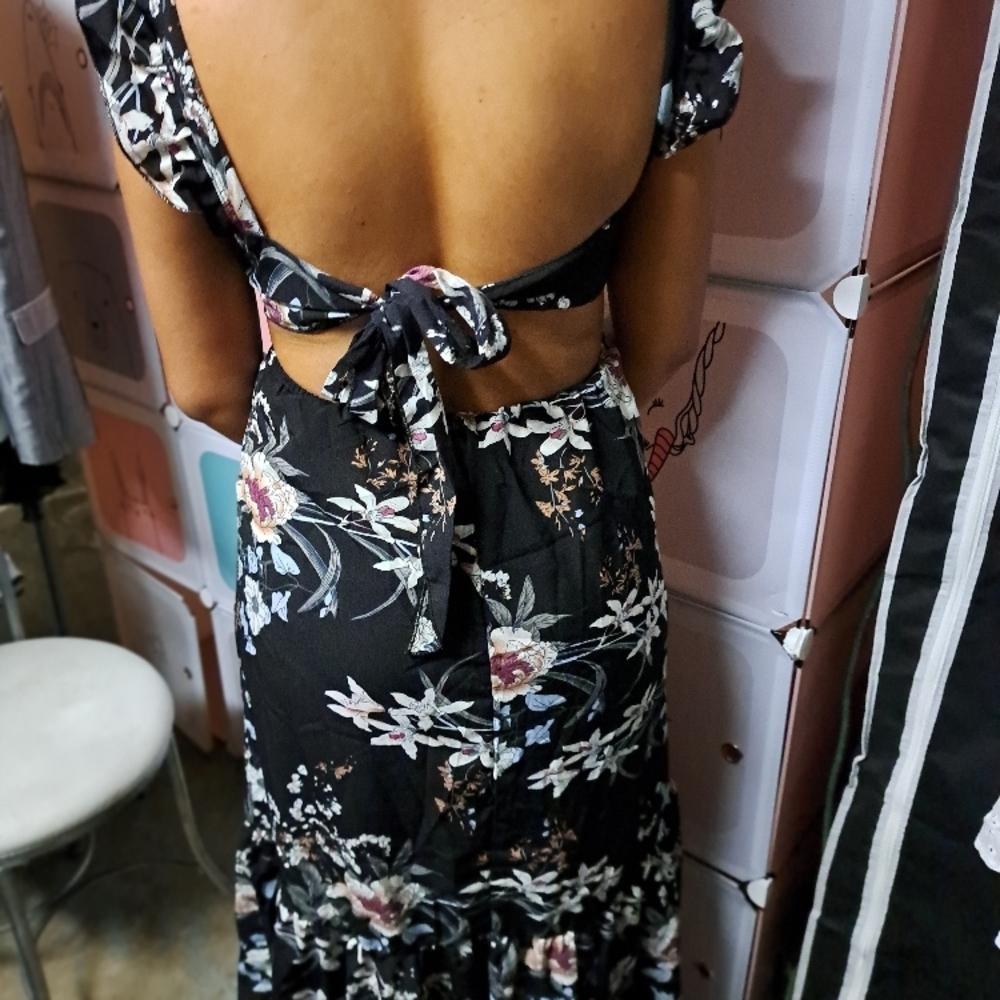 Floral Backless Dress talla M